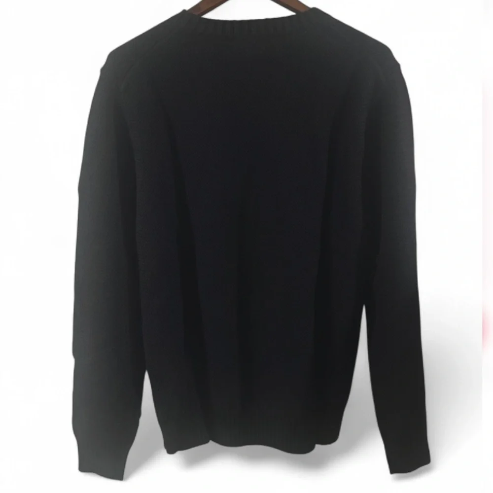 J. Crew Black Basket-Stitch Crewneck Sweater Size Men’s Large (NWT)